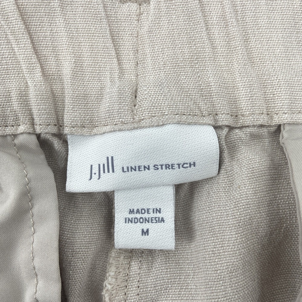 J. Jill Pants Women's‎ Medium Beige Love Linen Stretch Cropped Straight Leg - Picture 5 of 6